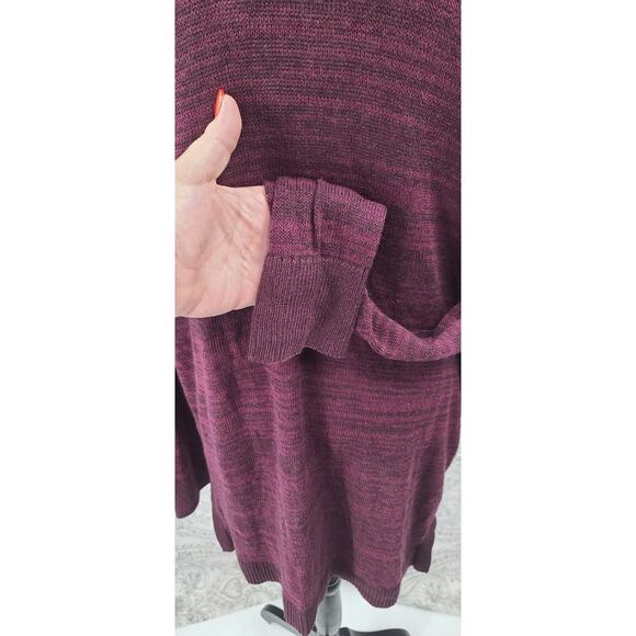 Calvin Klein duster cardigan sweater women's burgundy Size Medium Office cozy - Picture 7 of 11